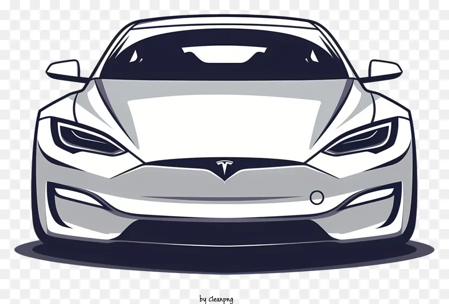 Carro De Tesla，Carro Branco Simples PNG