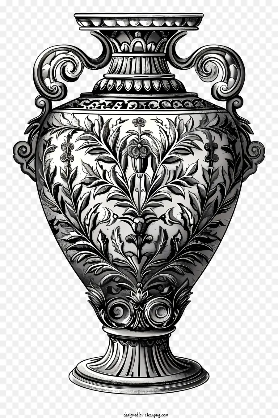 Vaso Romano，Vaso De Metal Preto E Branco PNG