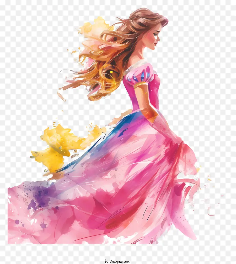 Princesa Da Disney，Vestido Rosa PNG