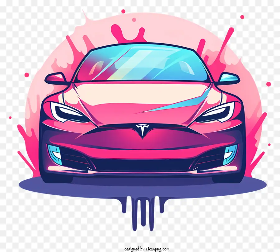 Carro De Tesla，Carro De Rosa PNG