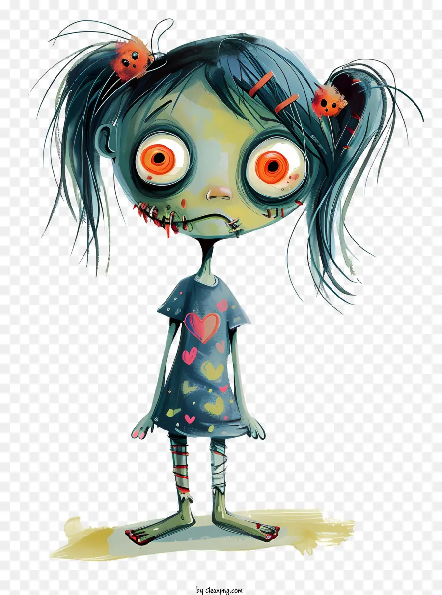 Zombie，Garota Zumbi De Desenho Animado PNG