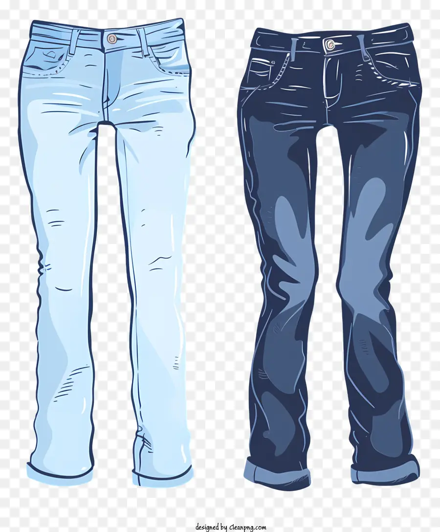 Calças De Brim，Jeans Azul Escuro PNG