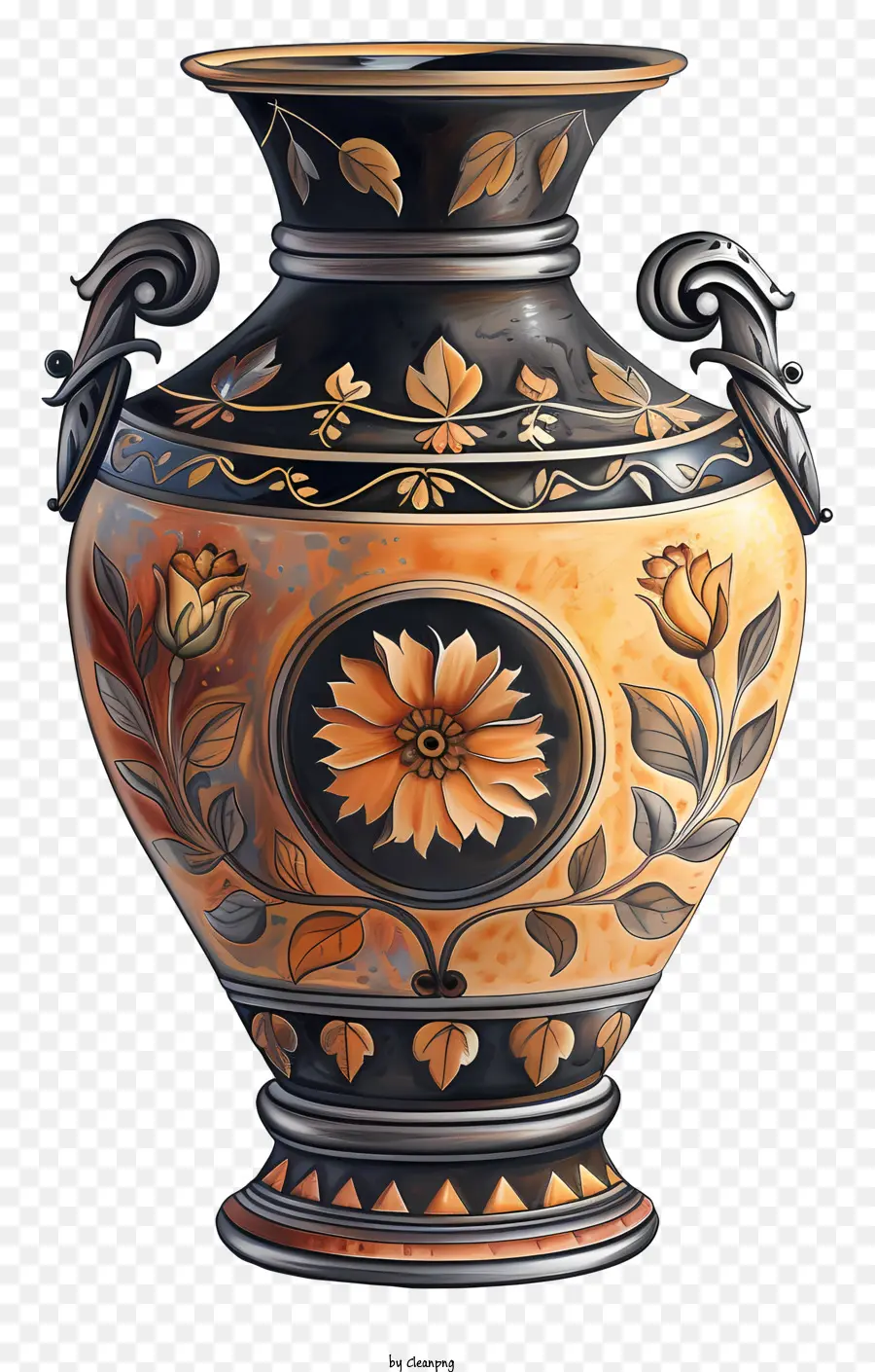 Vaso Romano，Vaso De Cerâmica Preta PNG