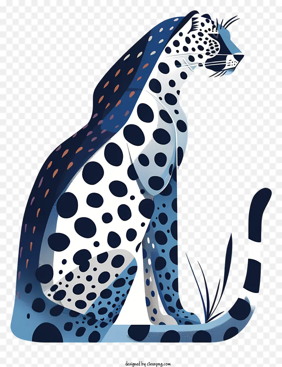 Leopardo Abstrato，Cheetah Azul E Branco PNG