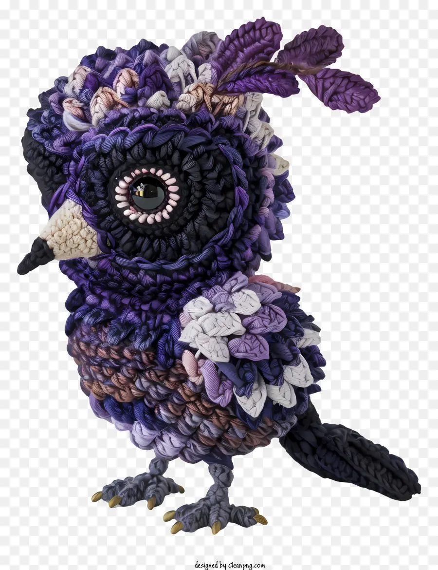 Pássaro De Crochê，Pássaro Roxo PNG