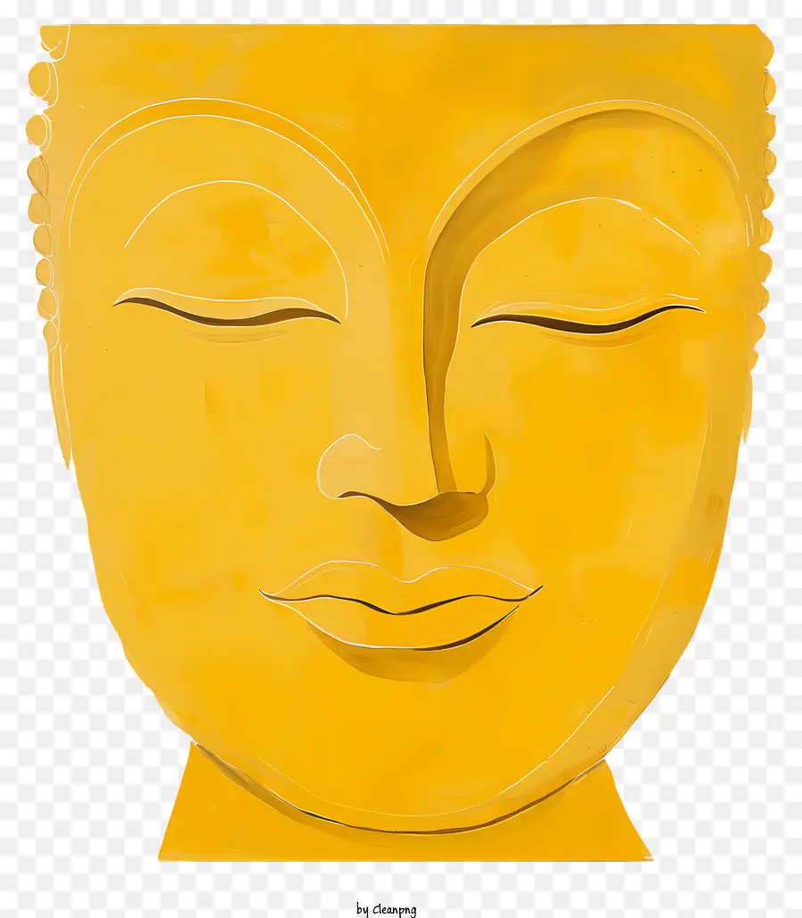 Buda，Rosto Amarelo De Buda PNG