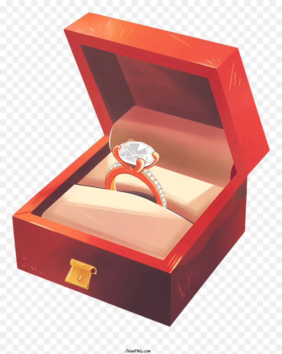 Anel De Diamante，Wooden Box PNG