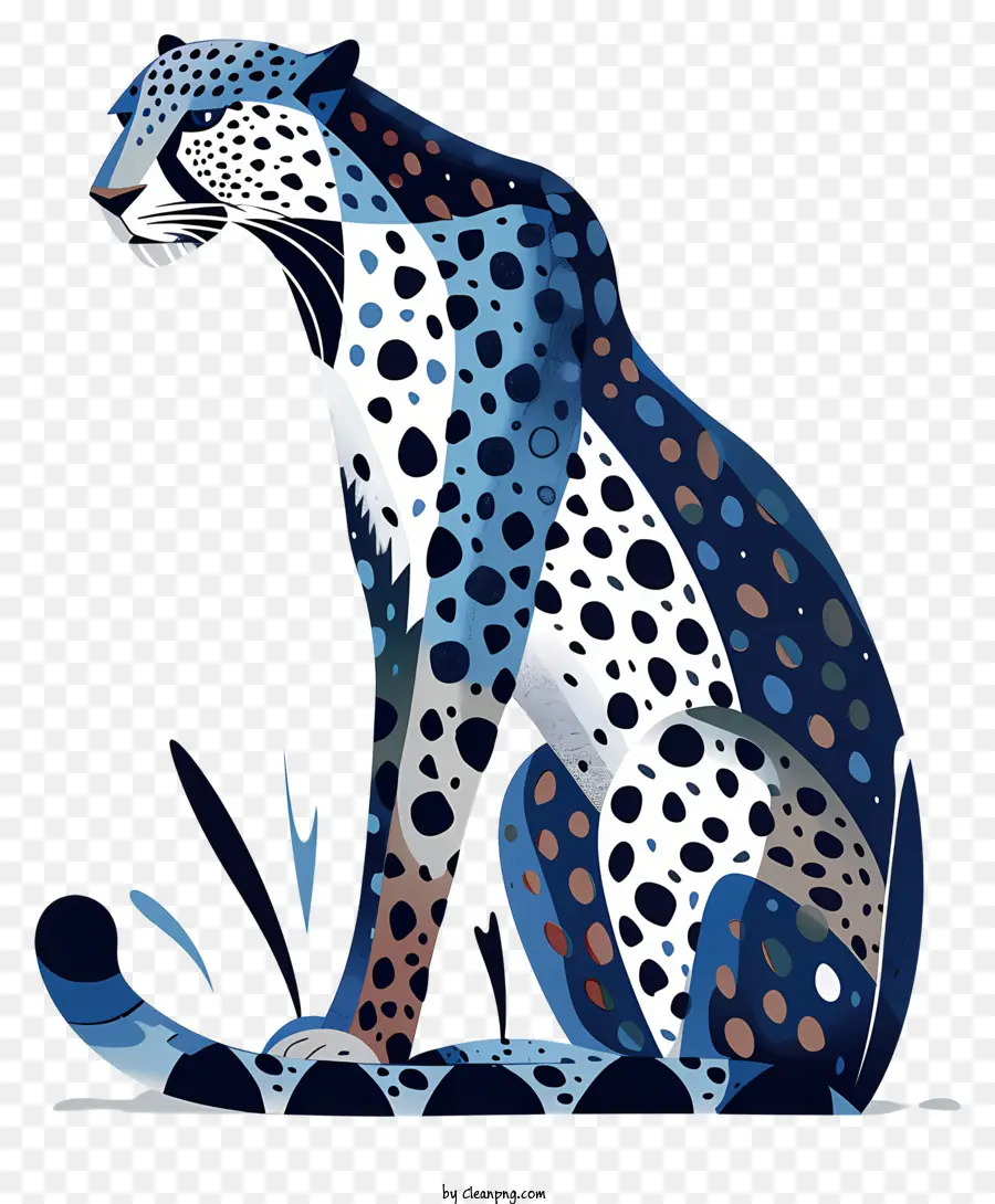 Leopardo Abstrato，Leopardo Azul PNG