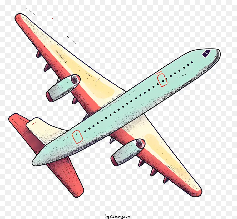 Cartoon Avião，Avião Comercial PNG