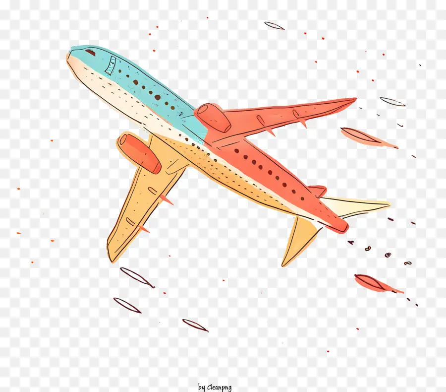 Cartoon Avião，Plano Colorido PNG