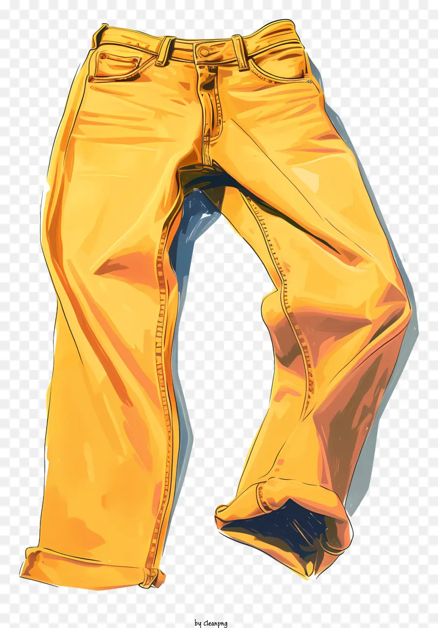 Calças De Brim，Jeans Amarelo PNG