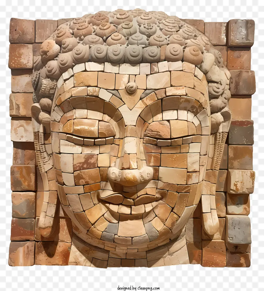 Buda，Escultura Da Cabeça De Pedra PNG