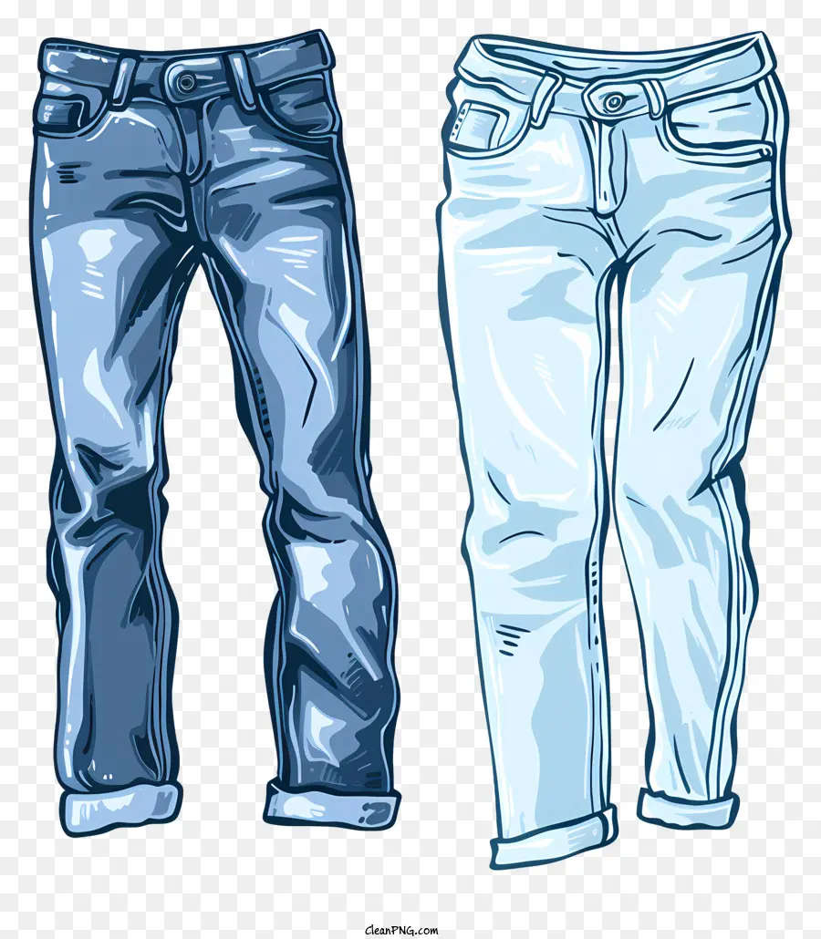Calças De Brim，Azul Jeans PNG