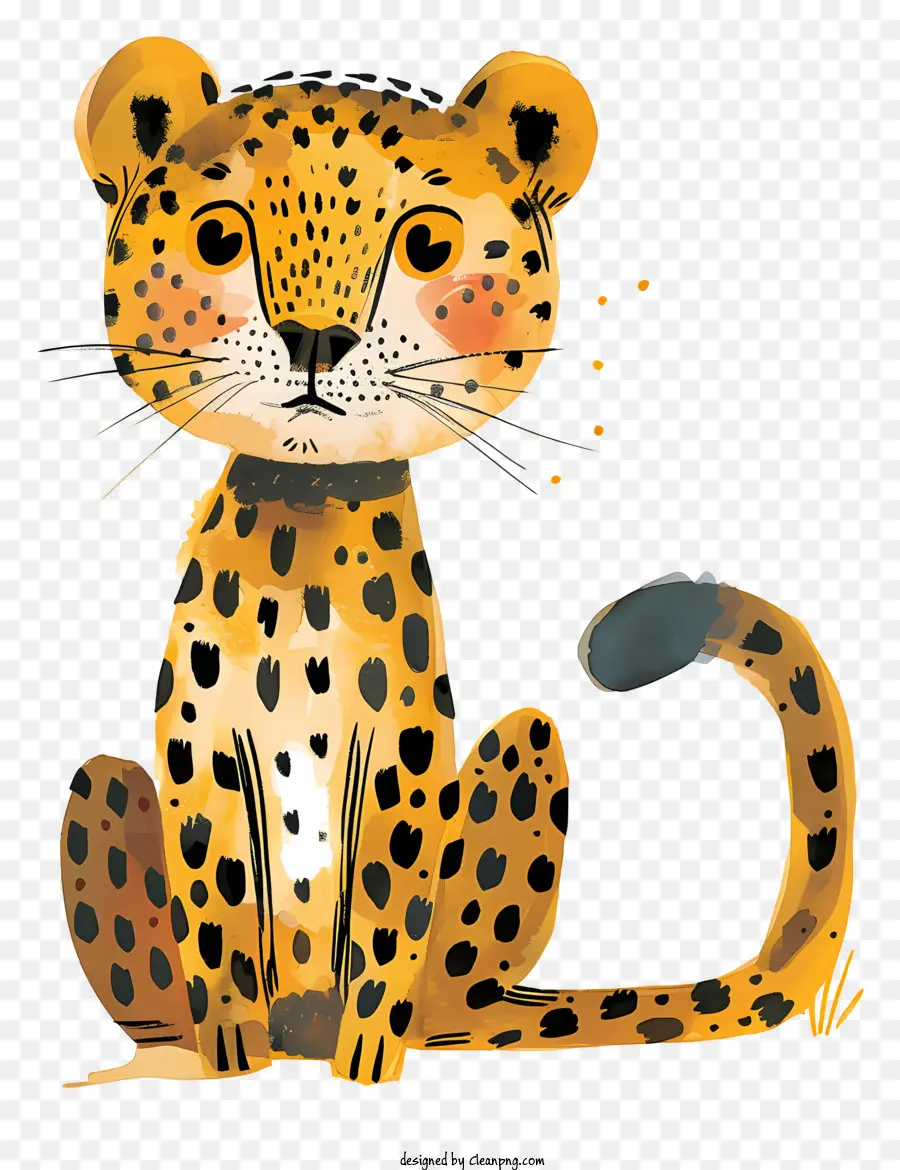 Leopardo Abstrato，Pintura Em Aquarela PNG