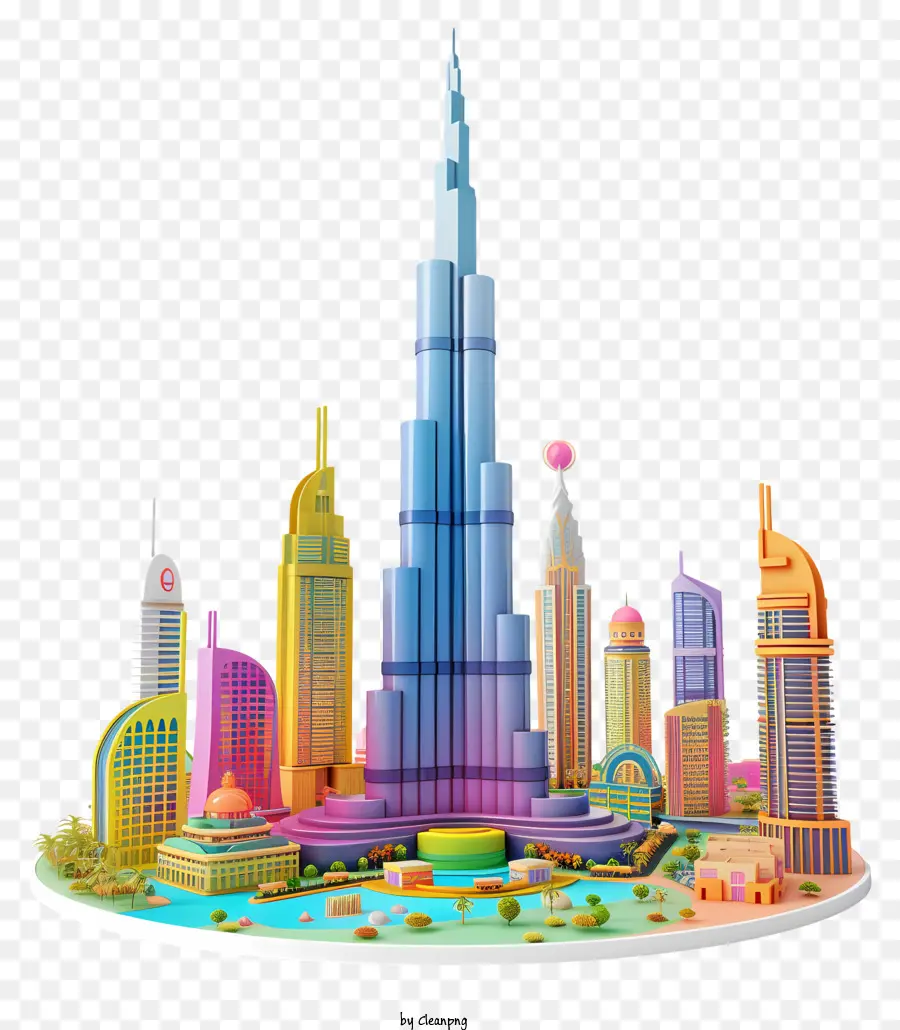 O Burj Khalifa，Paisagem Urbana PNG