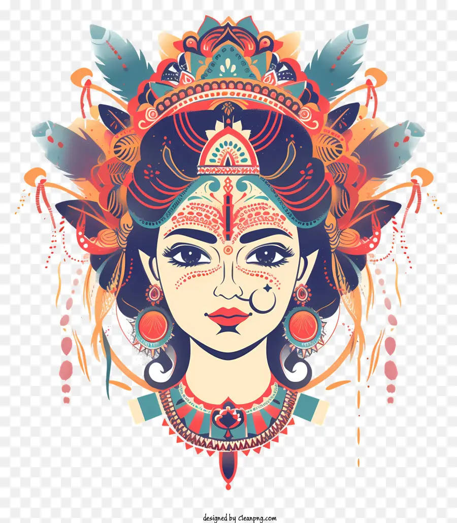 Deusa Hindu，Colorido PNG