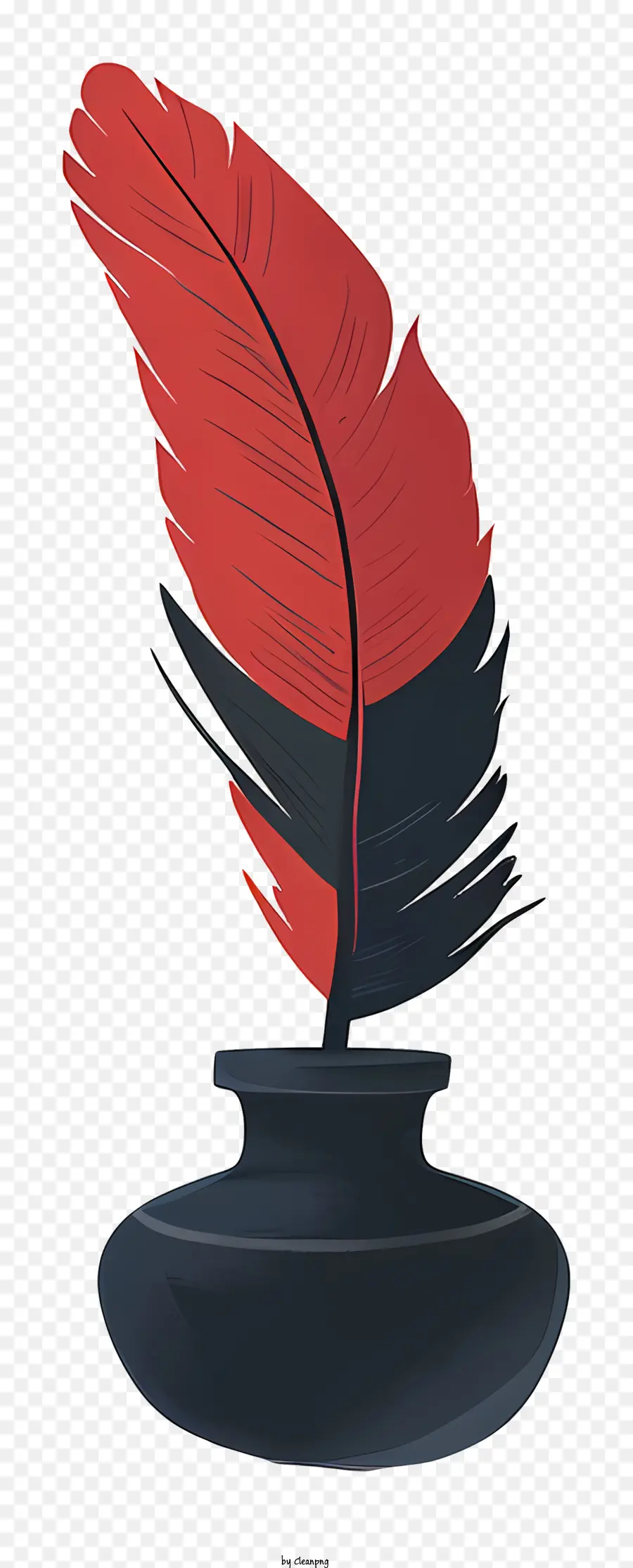 Quill Inkwell，Negro Vaso PNG