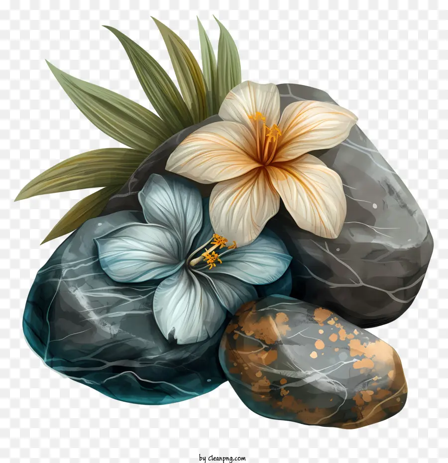 Spa Pedras，Pedras Com Flores PNG
