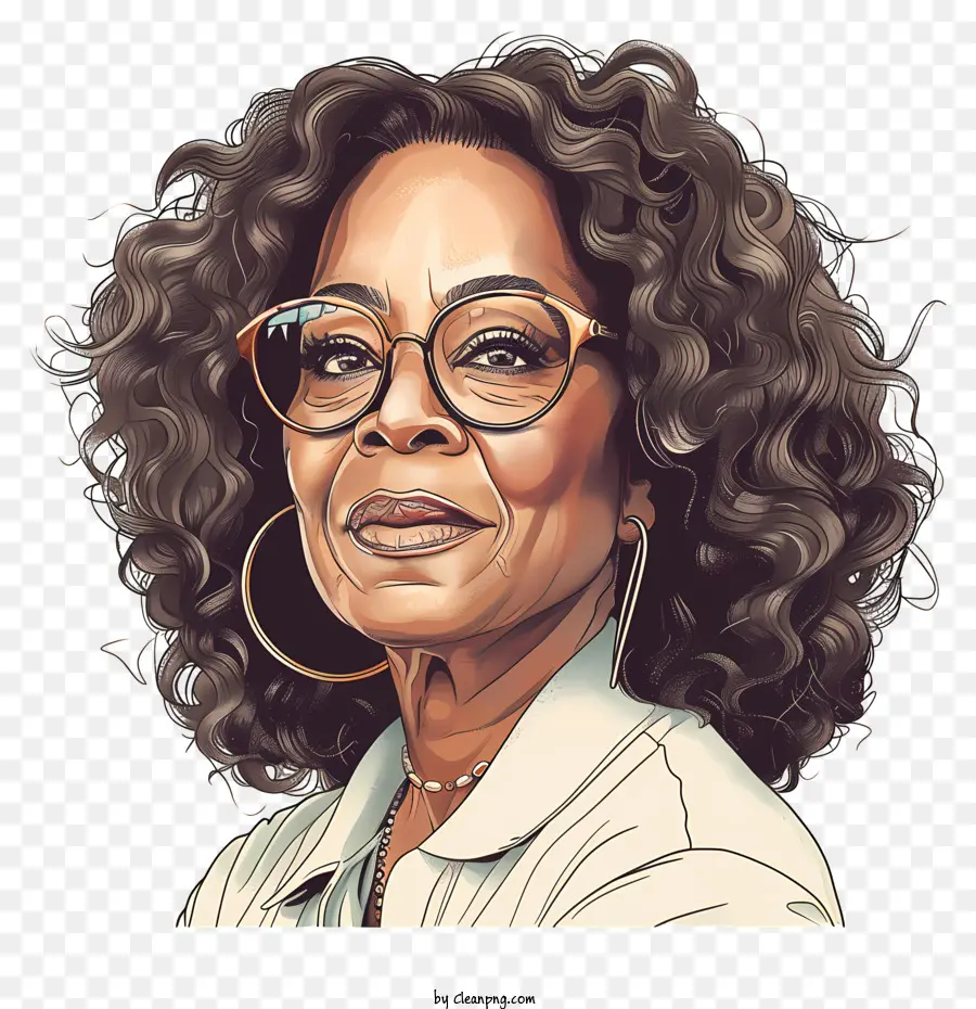 Oprah Winfrey，Desenho A Preto E Branco PNG