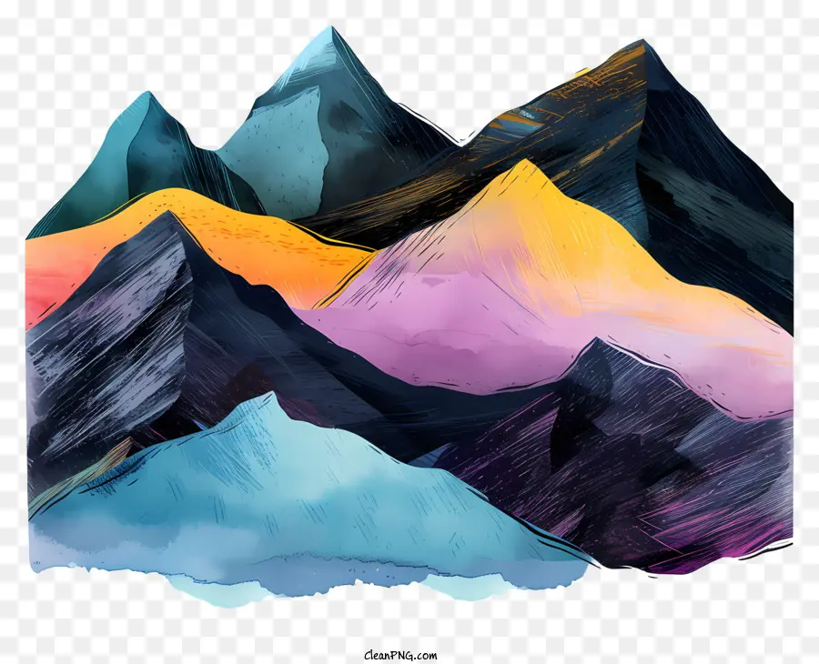 Montanhas，Pintura Em Aquarela PNG