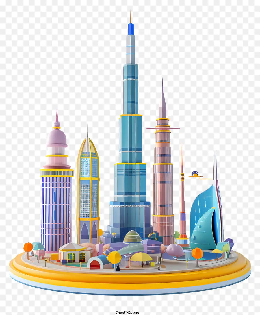 O Burj Khalifa，Renderização Em 3d PNG