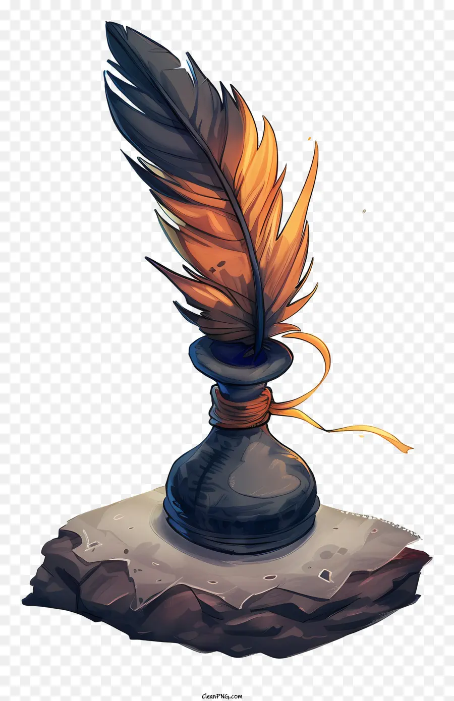 Quill Inkwell，Caneta De Pena PNG