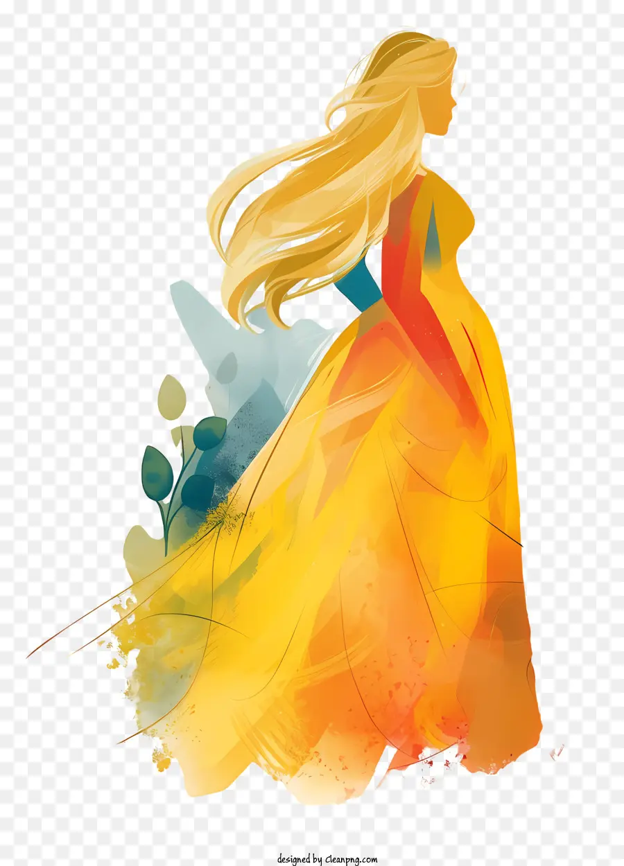 Princesa Da Disney，Mulher Loira Com Vestido Amarelo PNG