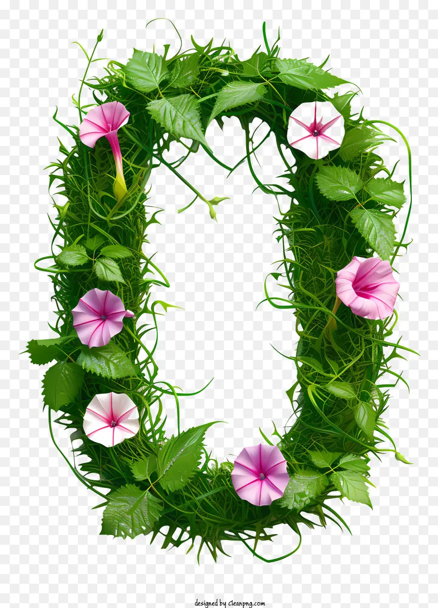 Número 0 Flores，Carta De Musgo PNG