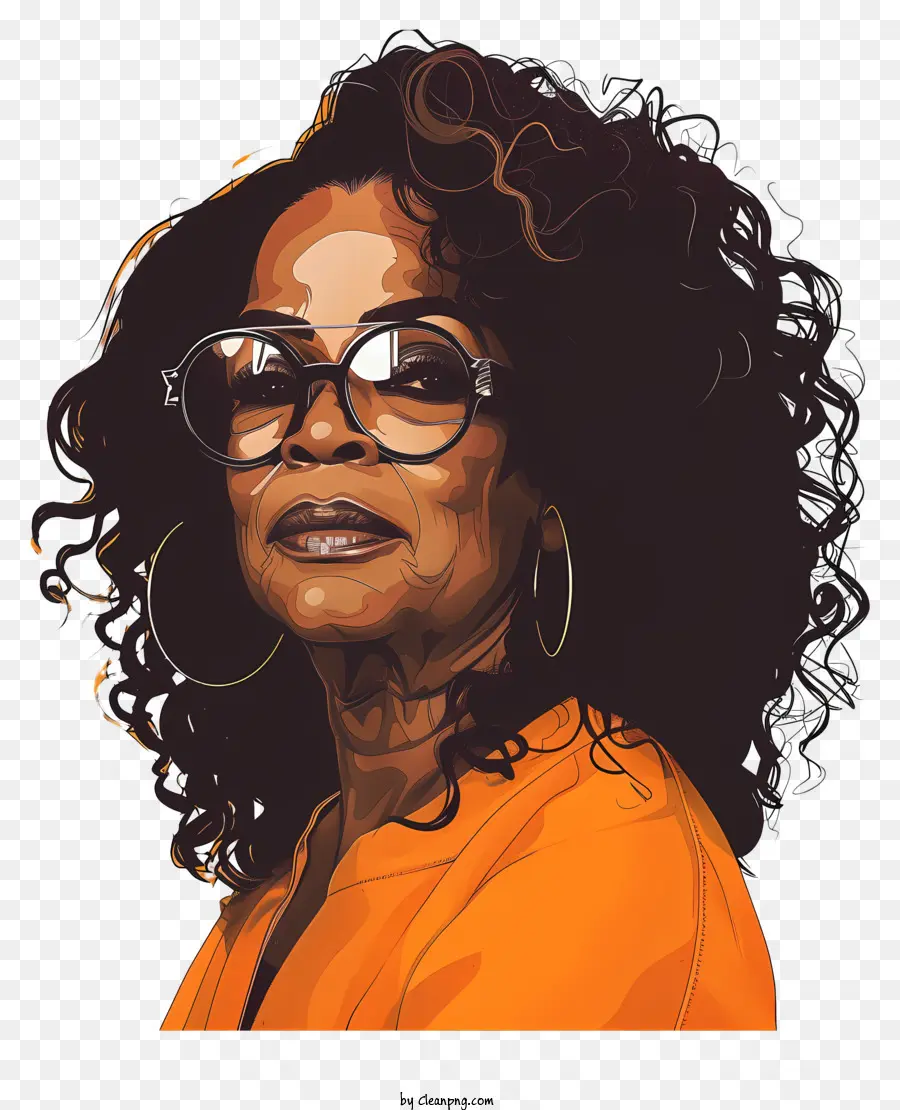Oprah Winfrey，Mulher Em Jaqueta Laranja PNG
