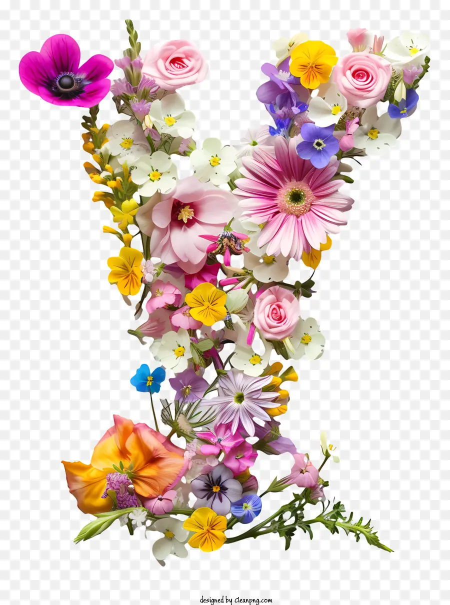 Carta Floral Y，Flor Arte PNG