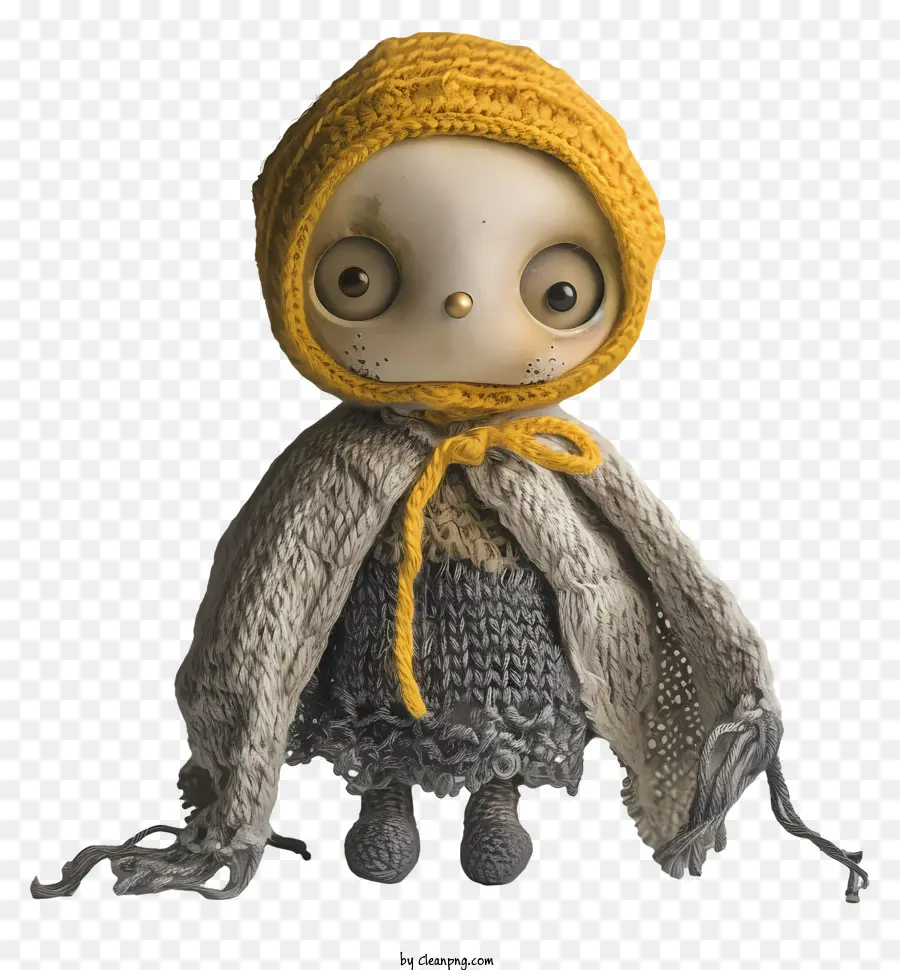 Boneca Amigurumi，Boneca Com Capuz Amarelo PNG