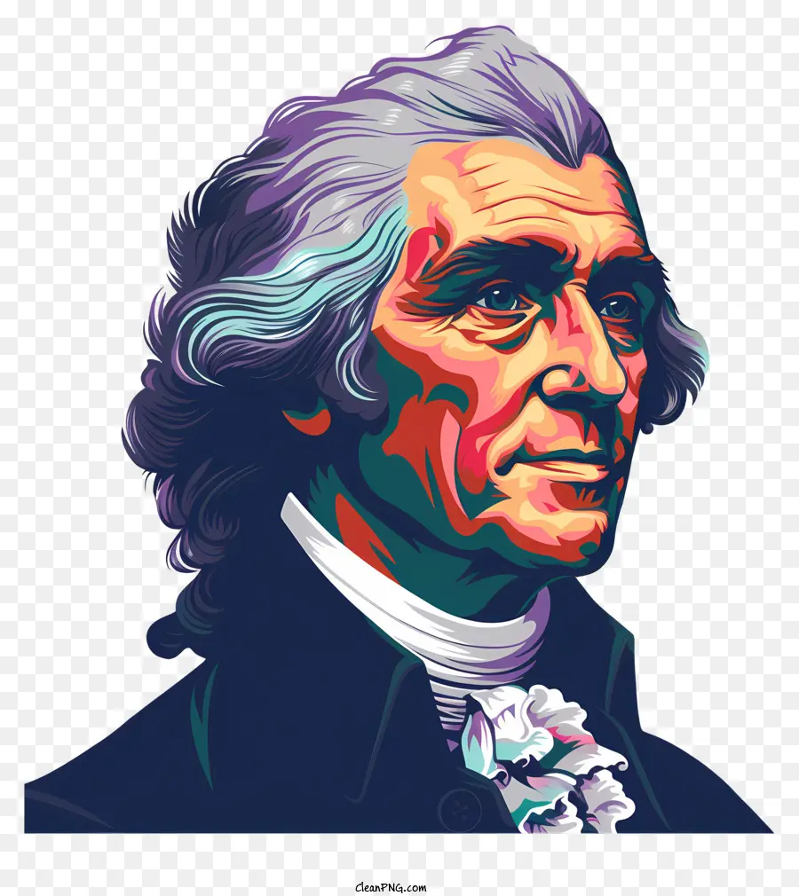 Thomas Jefferson，O Homem De Cabelo Longo PNG