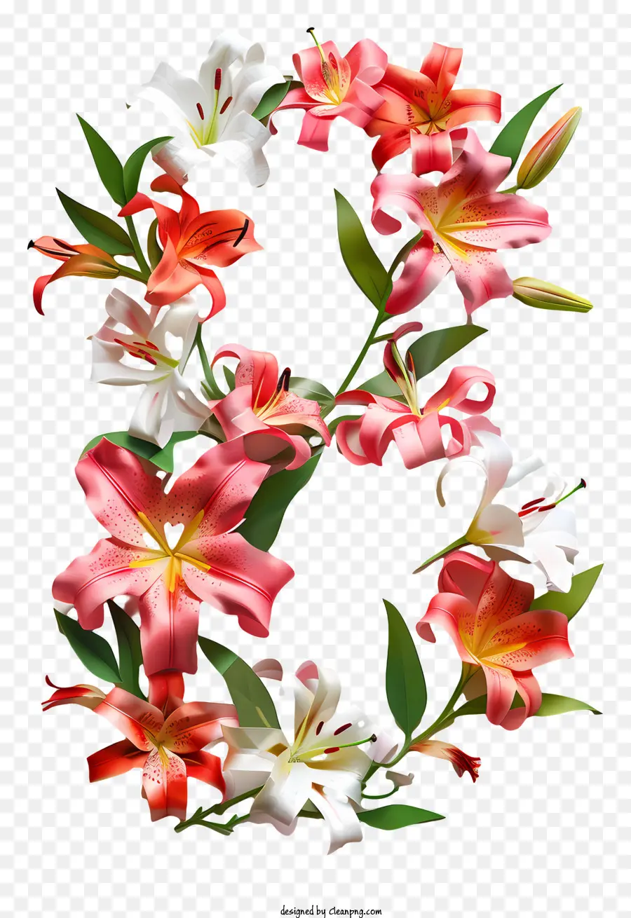 Número Floral Oito，Buquê PNG