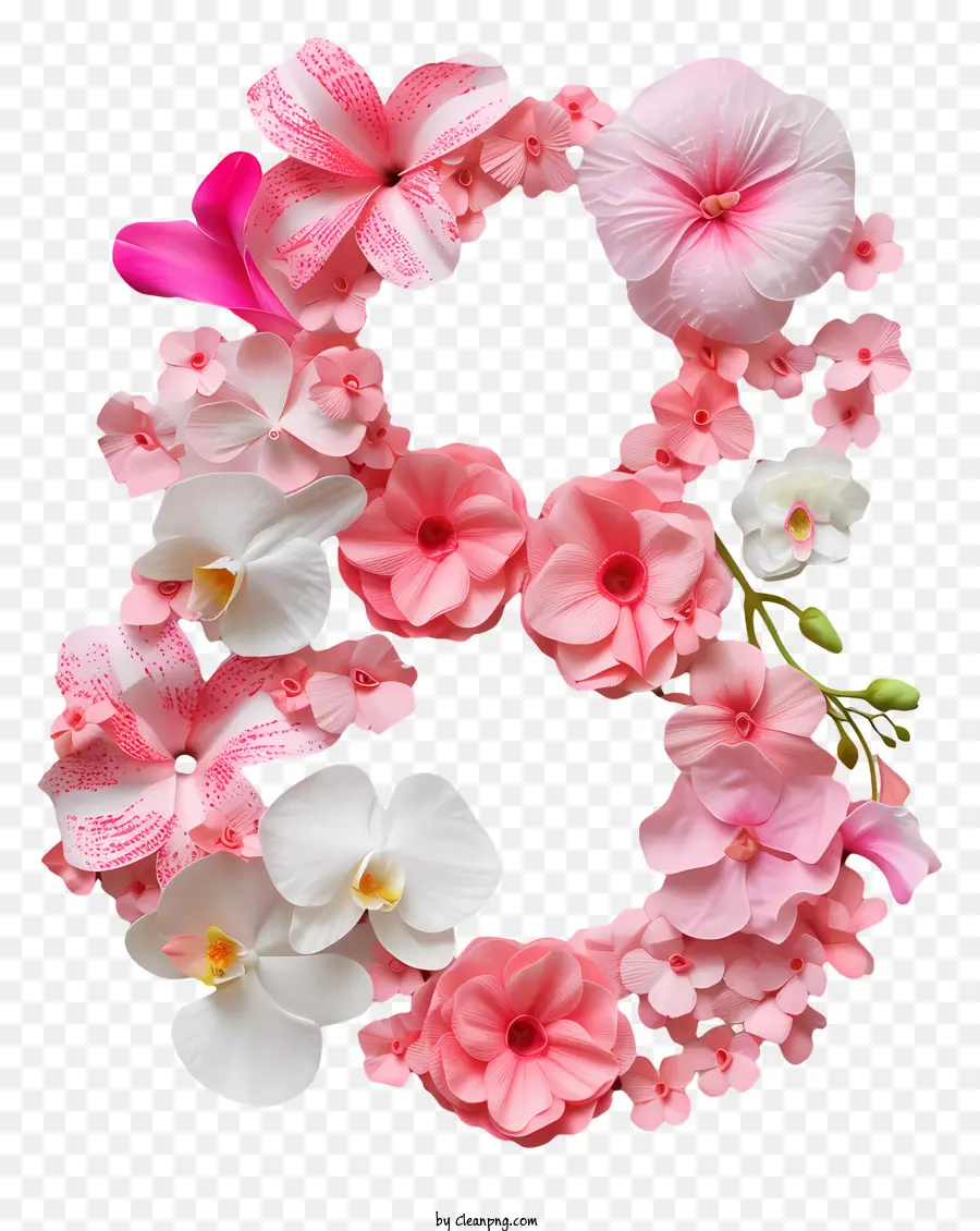 Número Floral Oito，Arranjo Floral PNG