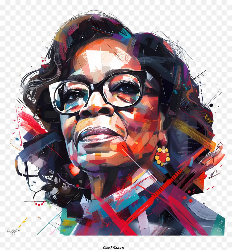 Oprah Winfrey，Retrato Colorido PNG