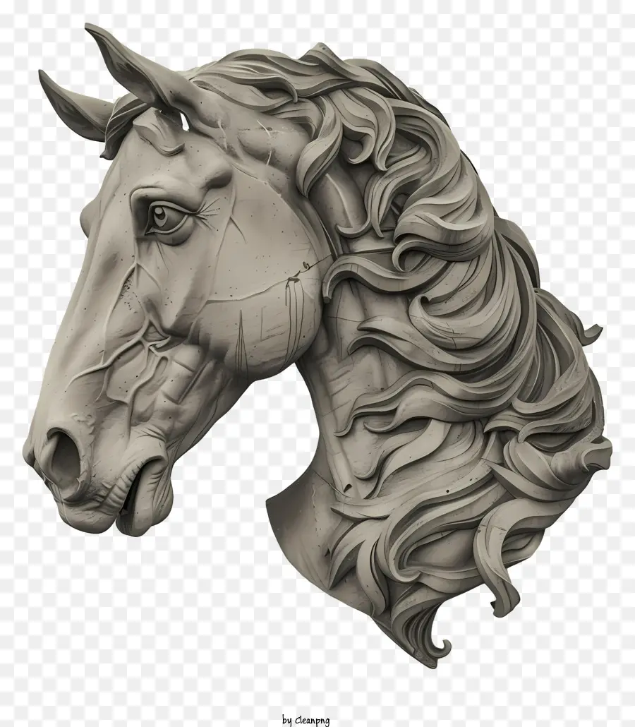 Cabeça De Cavalo，Escultura De Cavalo PNG