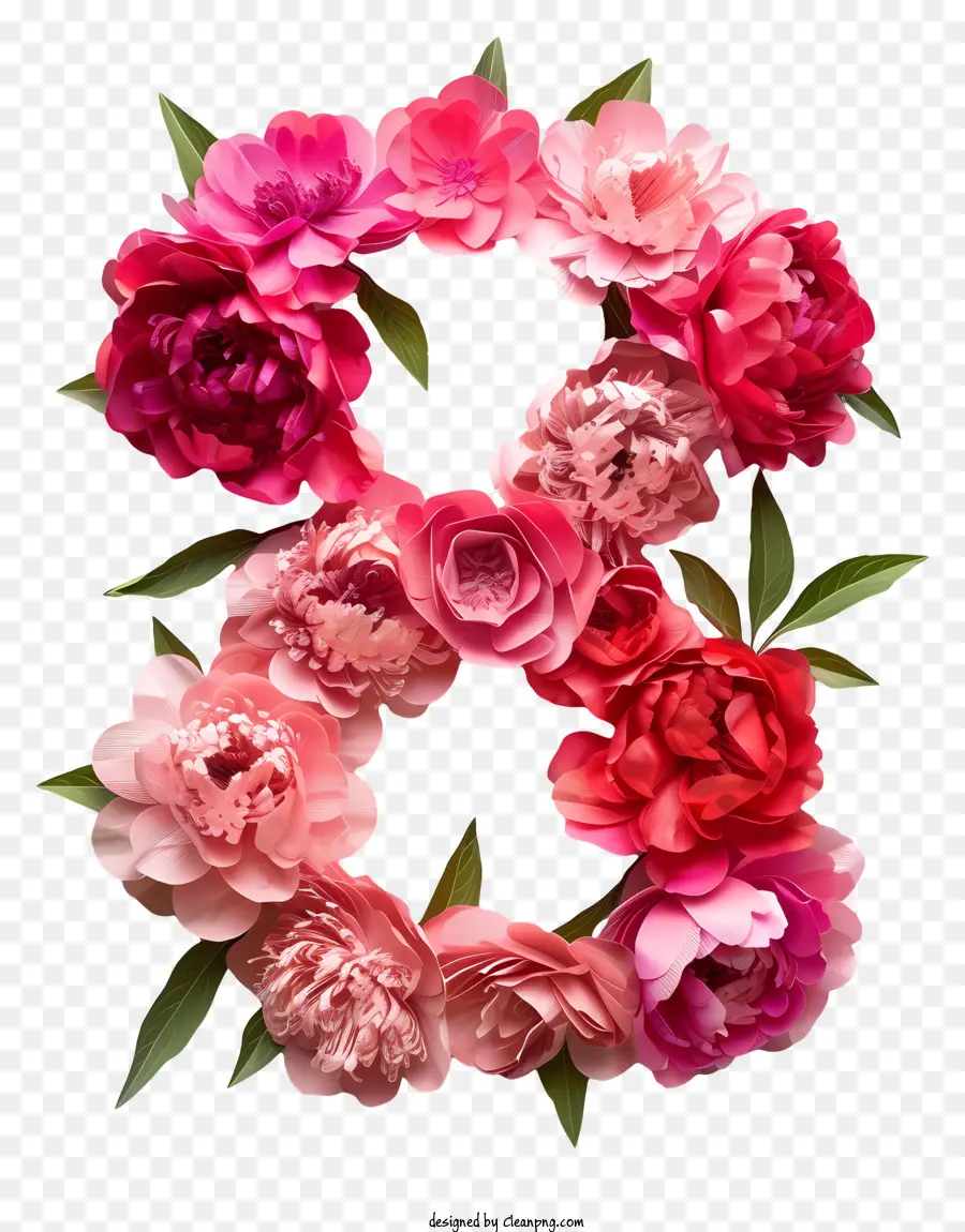 Número Floral Oito，Rosa Número 8 PNG