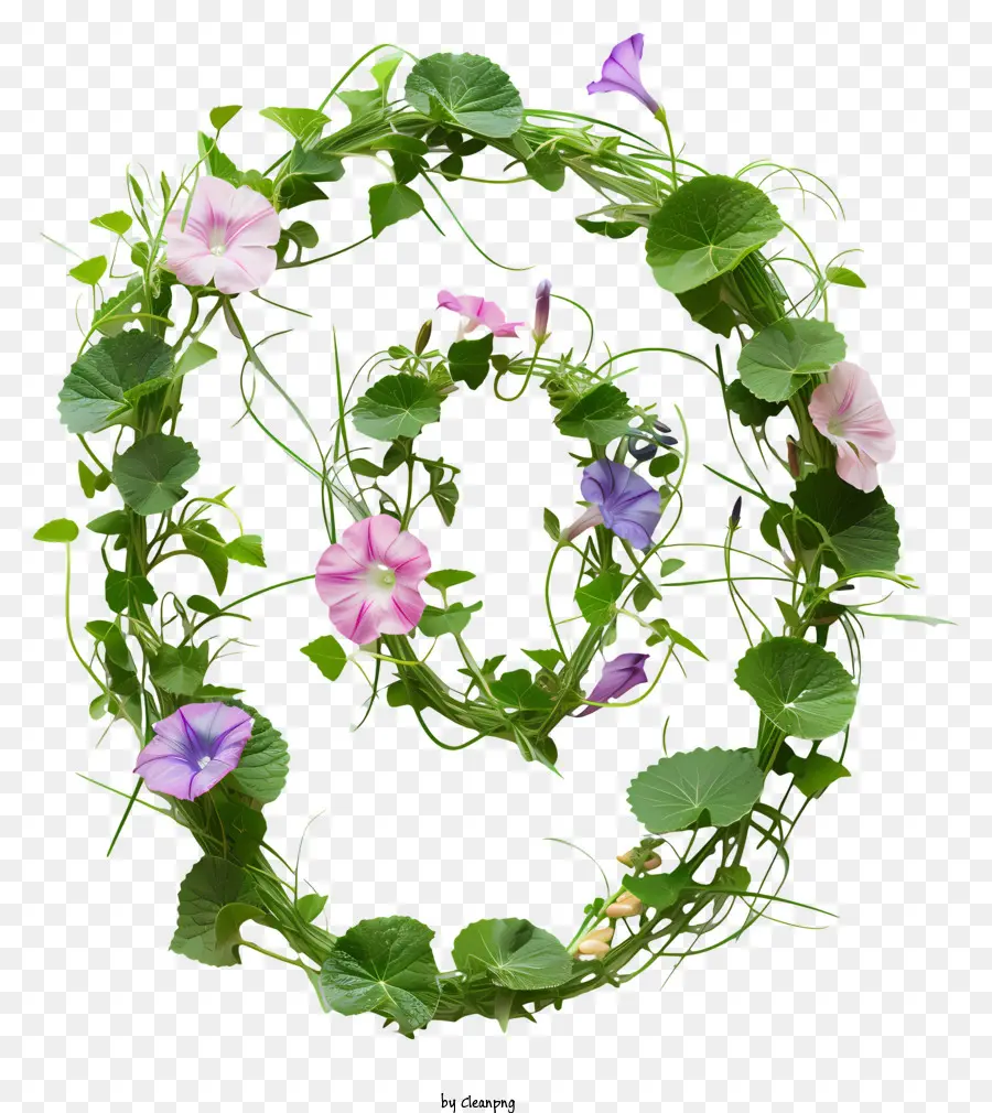 Flores Número 0，Floral Número 9 PNG