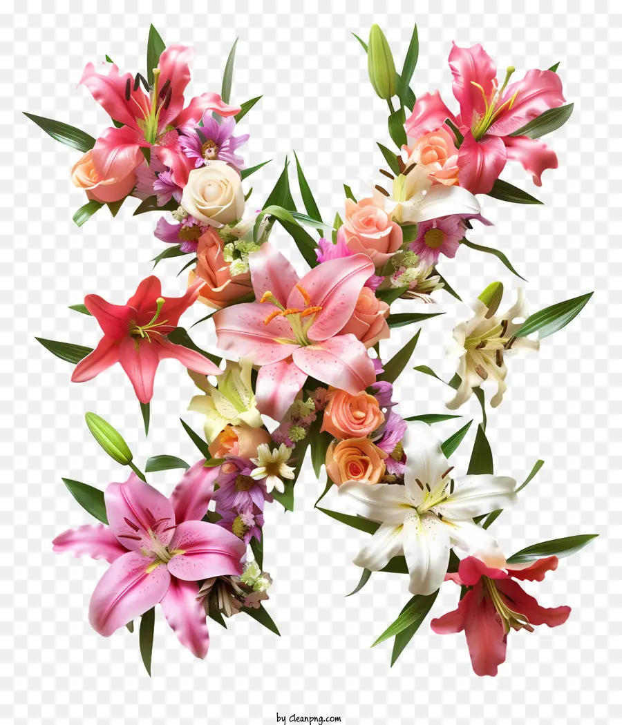 Carta Floral X，Arranjo De Flores PNG