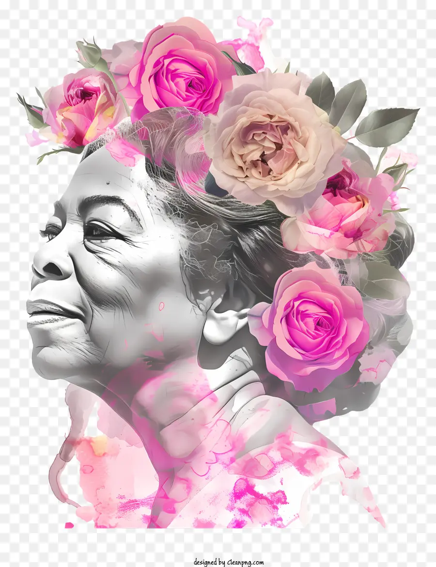 Oprah Winfrey，Mulher Com Rosas Rosa PNG