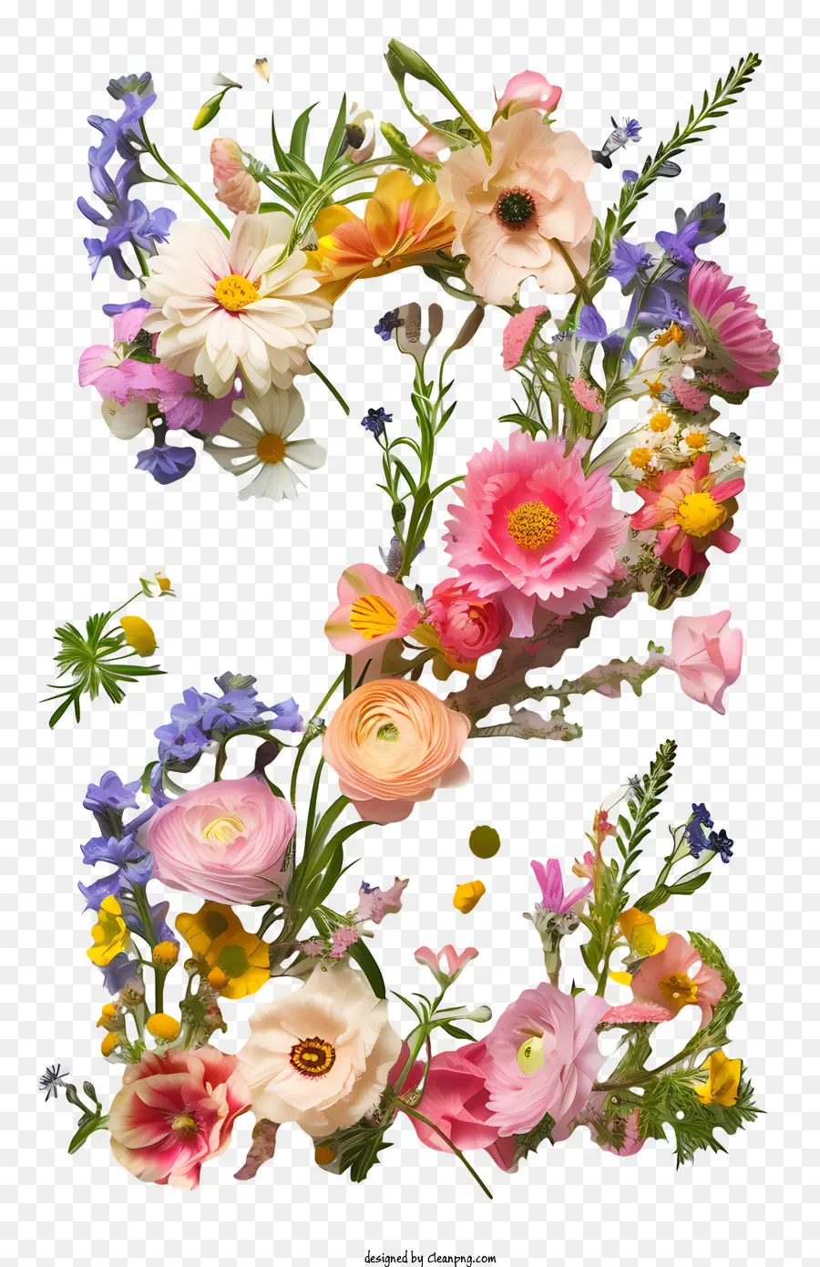 Flores Número 2，Carta De Flor S PNG