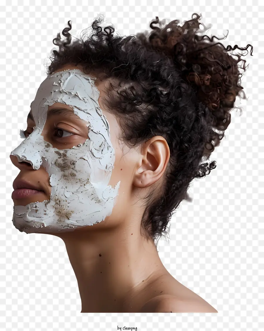 Mulher Aplicando Máscara，Máscara Facial PNG