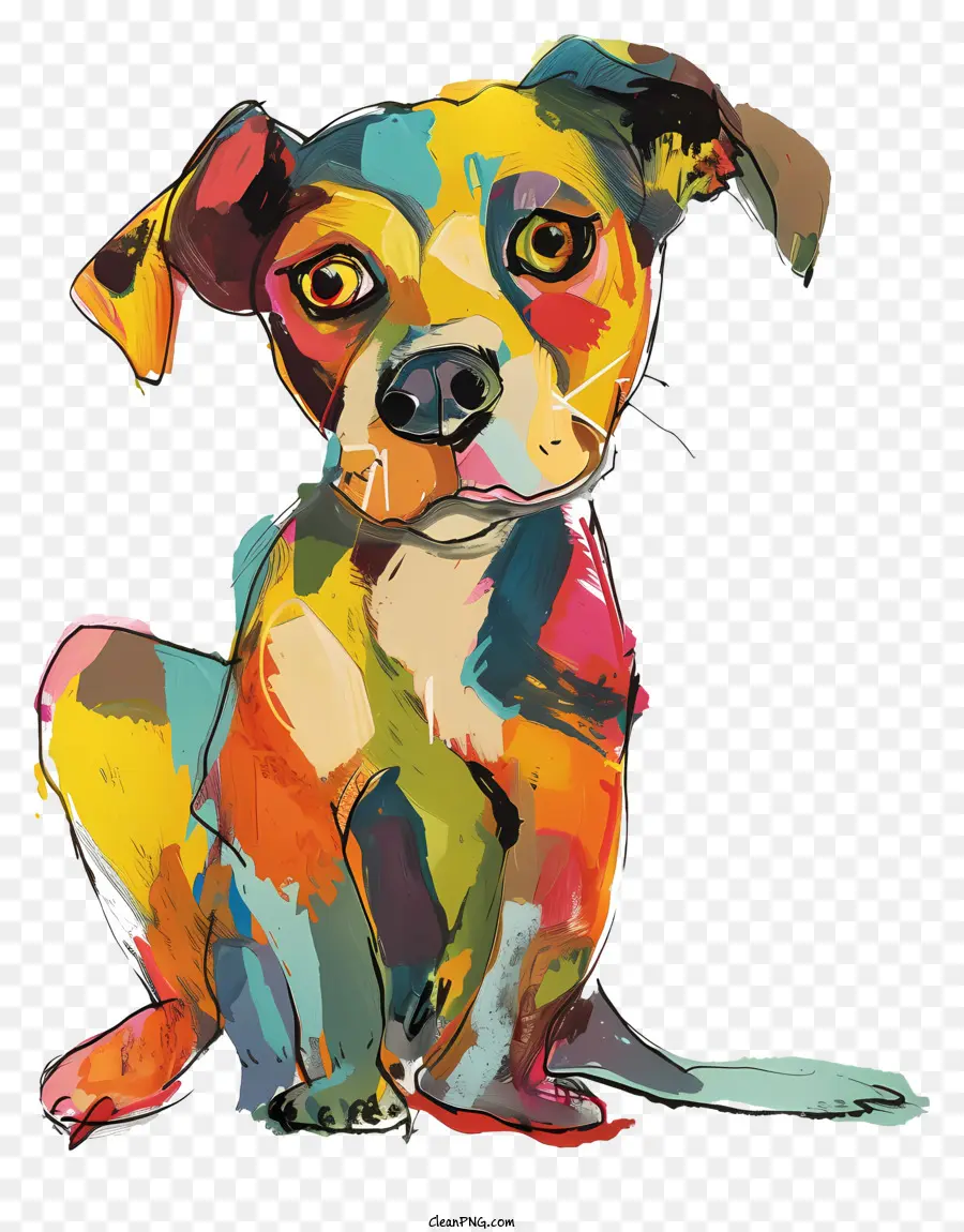 Cachorro Caprichoso，Pintura Colorida PNG