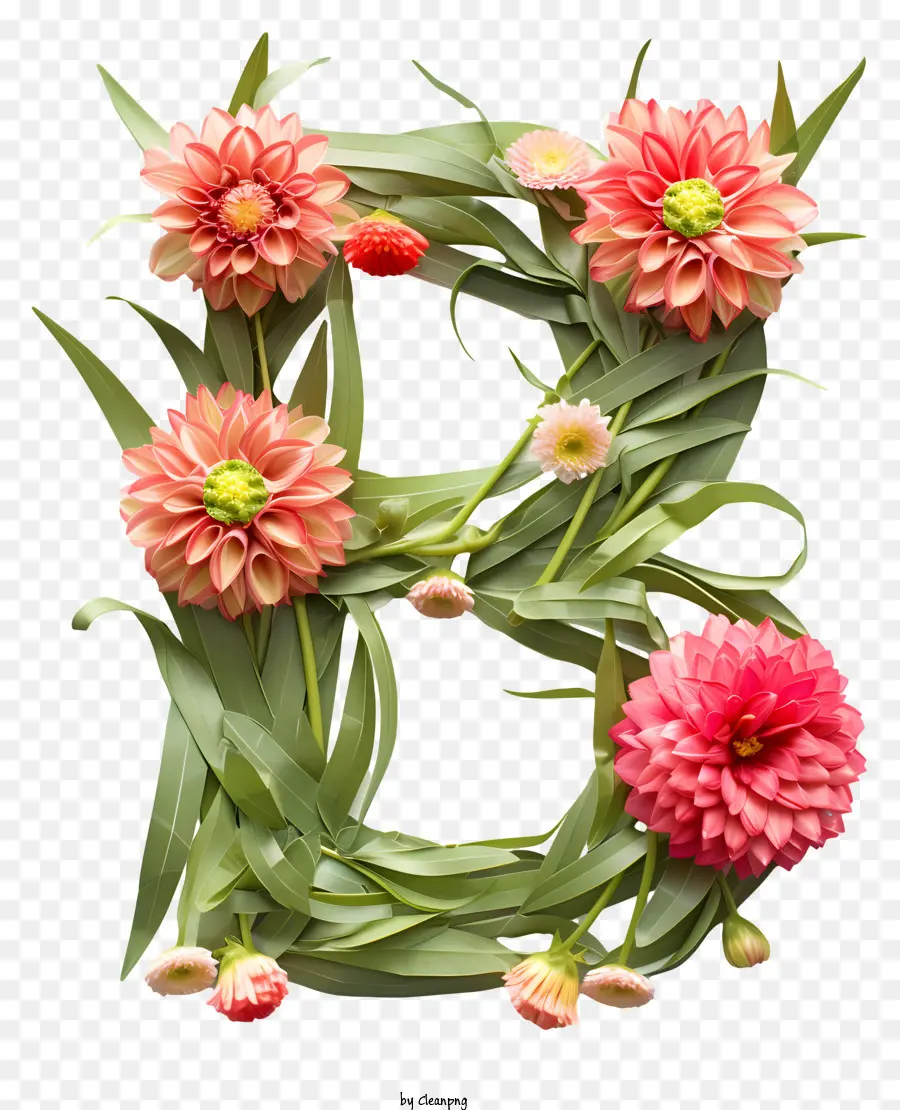 Carta Floral B，Carta De Flor PNG