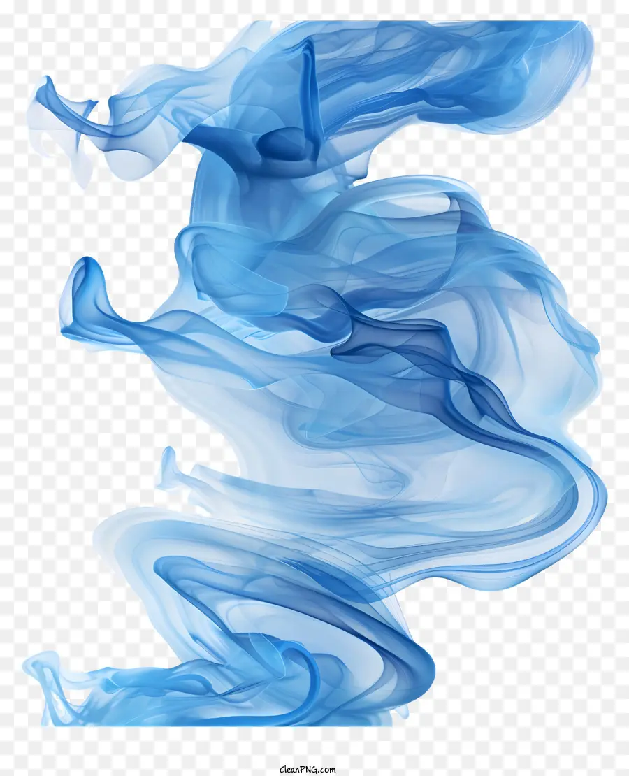 Fumaça Azul，Pintura Em Aquarela PNG