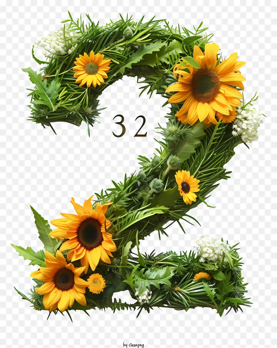 Flores Número 2，Número 2 PNG