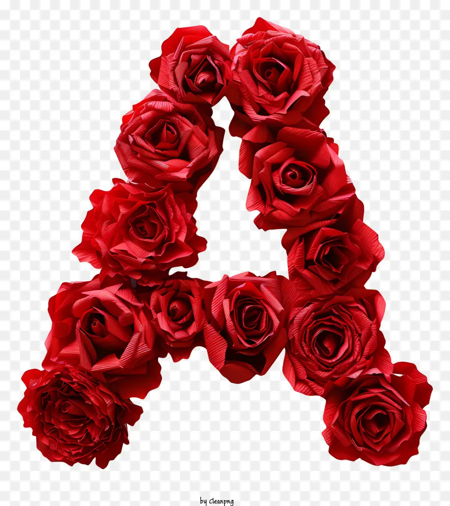 Carta Floral A，Rosas Vermelhas PNG