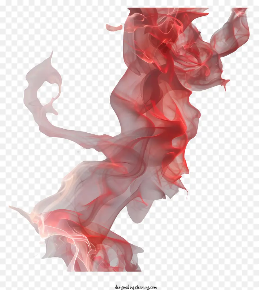Fumaça Vermelha，Pintura Em Aquarela PNG