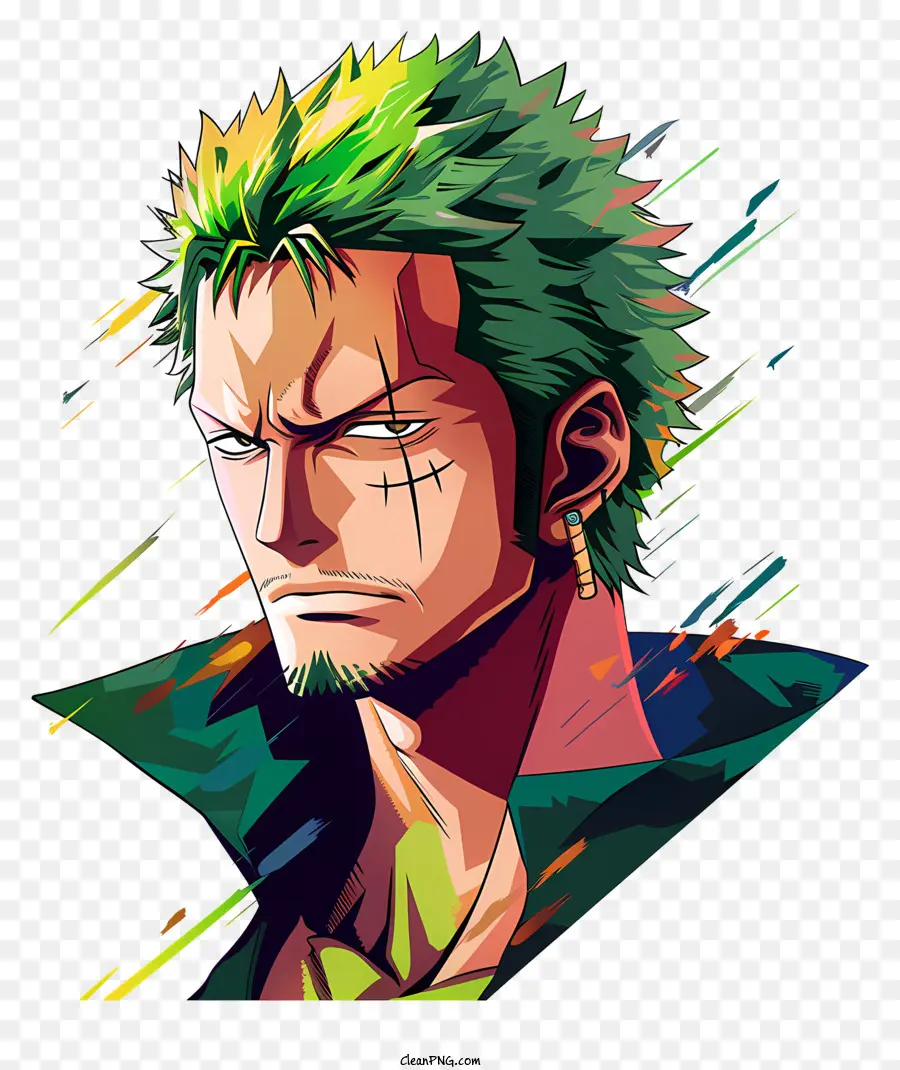 Uma Peça Roronoa Zoro，Cabelo Verde PNG