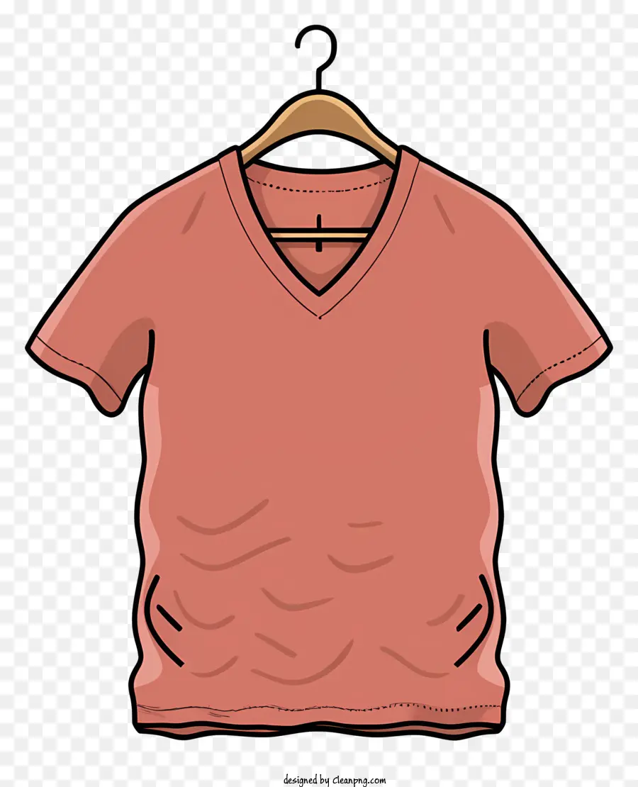 Vestuário，Camisa Rosa V Pescoço PNG